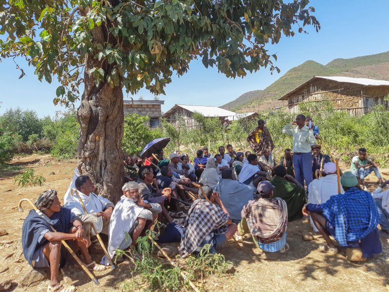 Community development meeting in Ethiopia