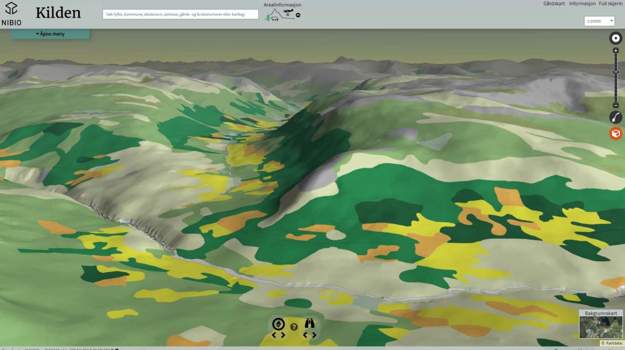 Kilden i 3D _Vinndalen i Oppdal kommune, Trøndelag