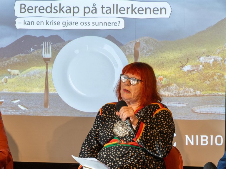 Sametingspolitiker Ann-Elise Finbog vokste opp med fisk seks dager i uken og kjøttkakemiddag søndag med en halvkilo kjøttdeig til en familie på ni. Bedre kunnskap om hvordan ressursene kan strekkes, kan redde liv i en krise. Foto: Erling Fløistad