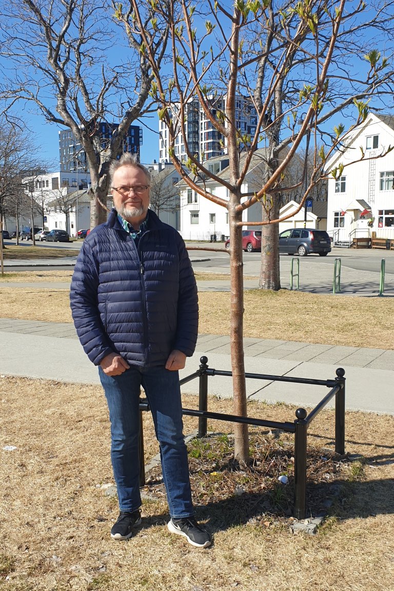 Rådgiver i Bodø kommune, Vesa Heikki Jäntti er klar for å få kartlagt grønnstrukturen i kommunen med det nye, nasjonale datasettet. Foto: Trond Åmo.