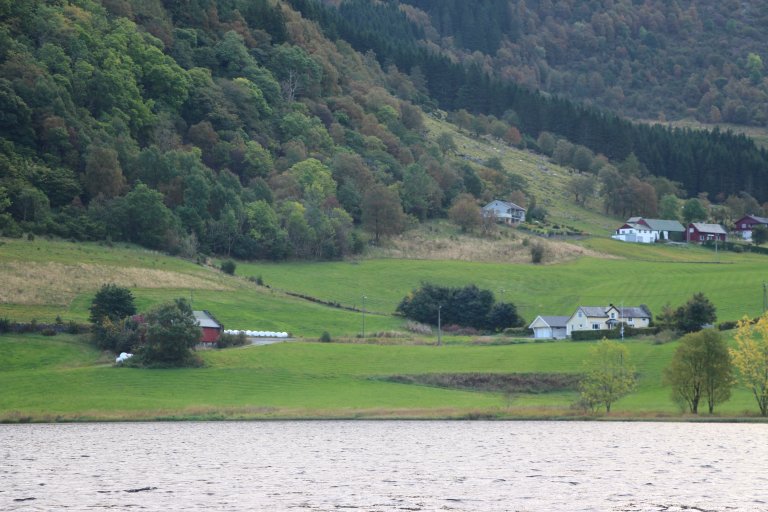 Næringsstofftap fra omliggende jordbruk og avløp kan potensielt utgjøre stor skade i form av algeoppblomstring i Jordalsvatnet hvis temperaturen fortsetter å stige. Foto: Inga Greipsland.