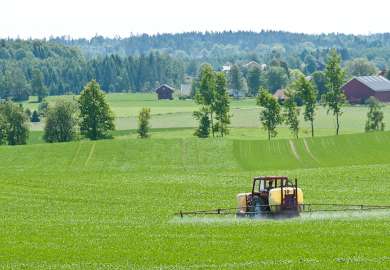 Sprøyting i åker