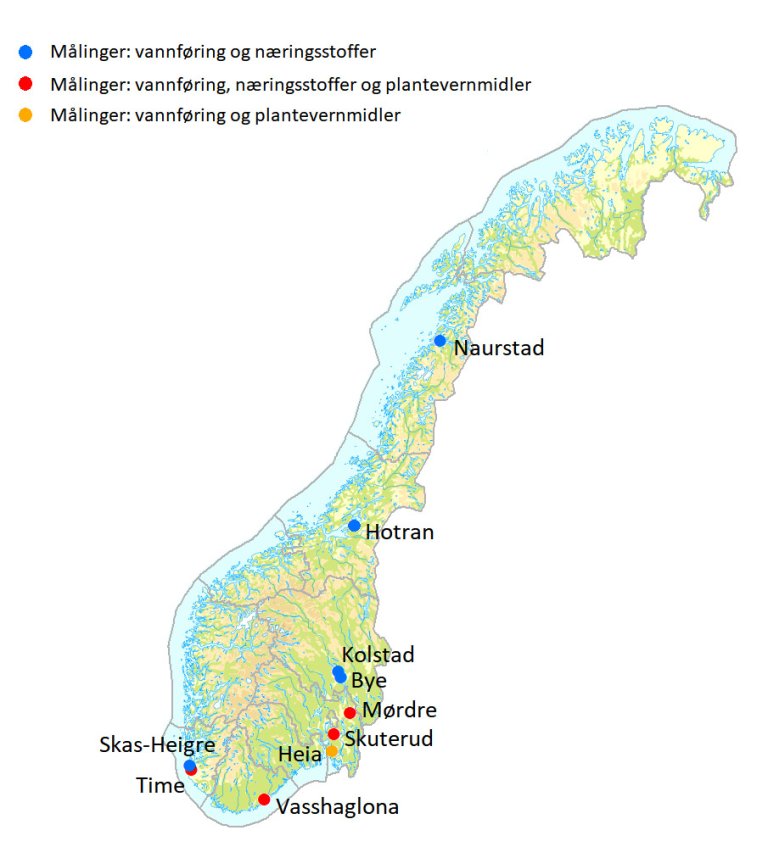 Kart som viser JOVA-feltene